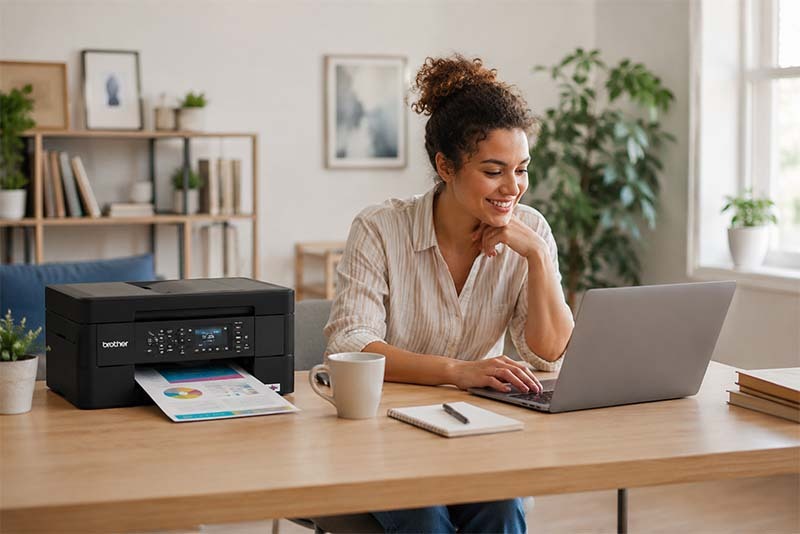 Bright and cozy home office workspace