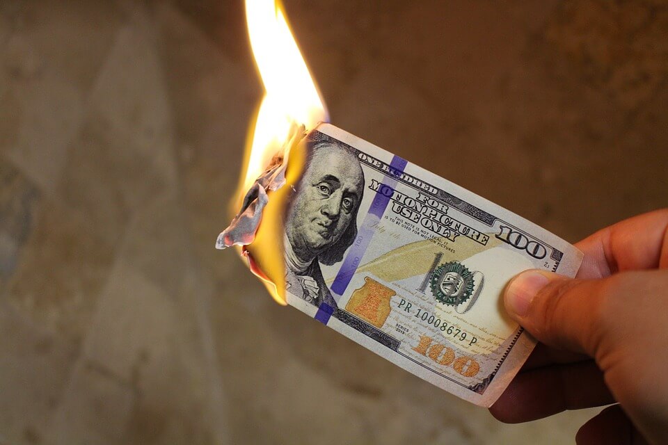 burning money and wasting cash