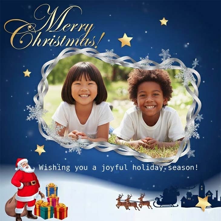 Christmas card made with printer ink cartridges