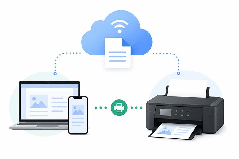 Cloud printing data flow diagram