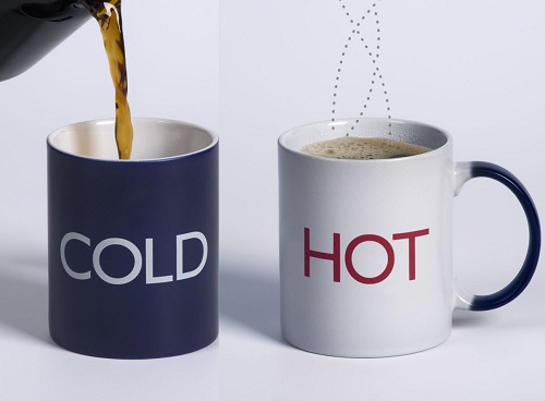 cold and hot mug