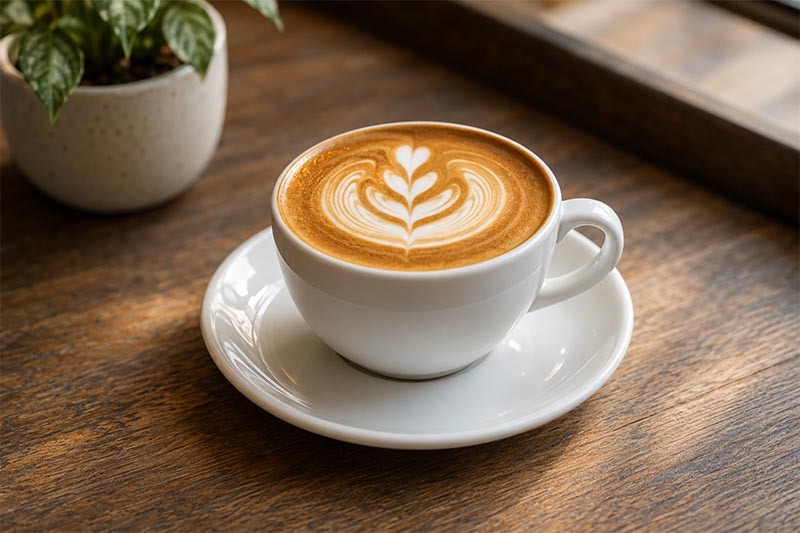 Cozy latte in soft lighting Cozy latte in soft lighting
