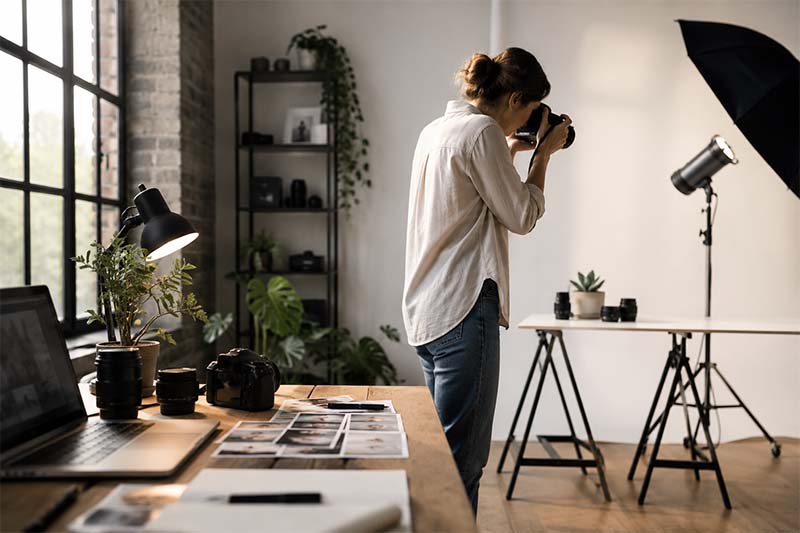 Creative photography studio in action
