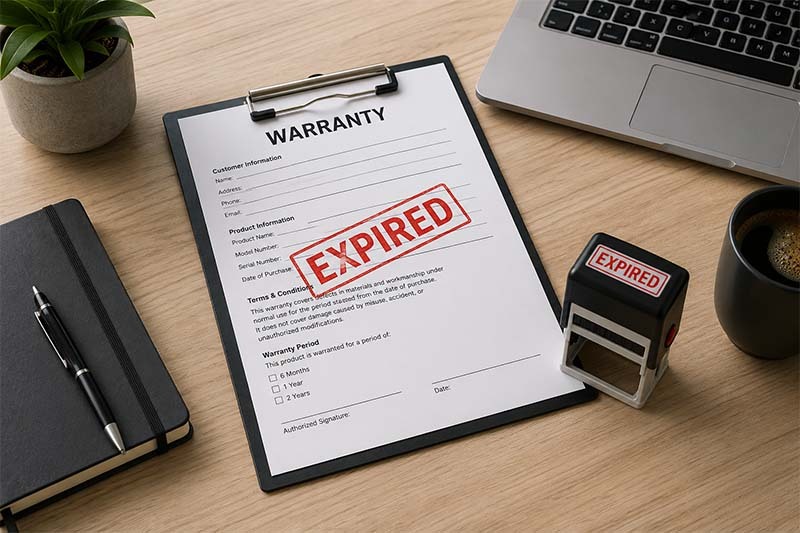Expired warranty on modern desk