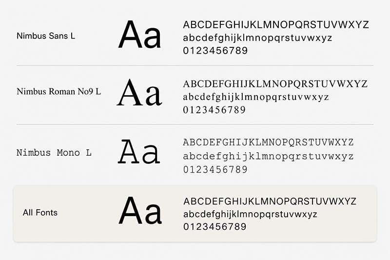 Font styles