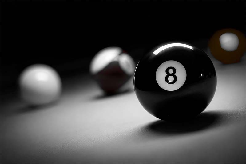 The powerful 8-ball on the table