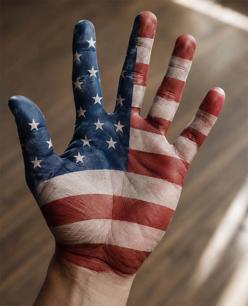 Hand painted in USA flag colors Hand painted in USA flag colors
