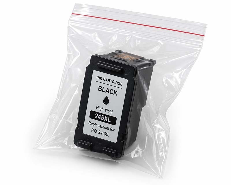 Ink cartridge stored in a Ziploc bag