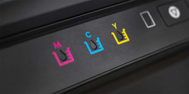 Ink level indicators on control panel Ink level indicators on control panel