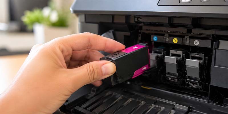 Installing a magenta ink cartridge Installing a magenta ink cartridge