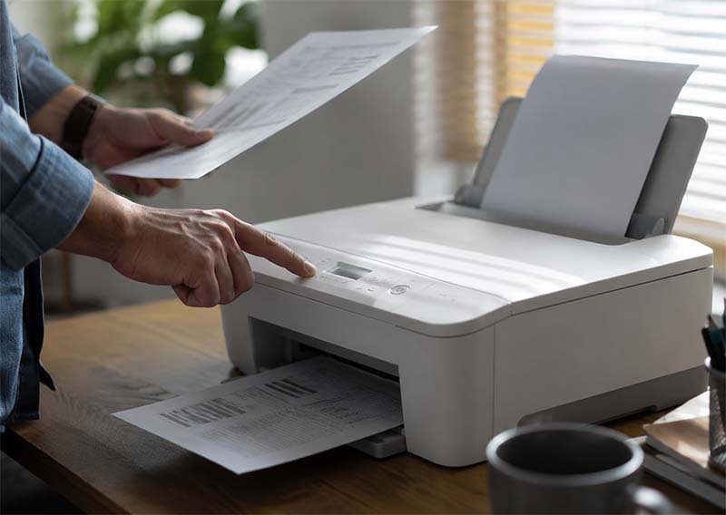 man printing documents at work man printing documents at work