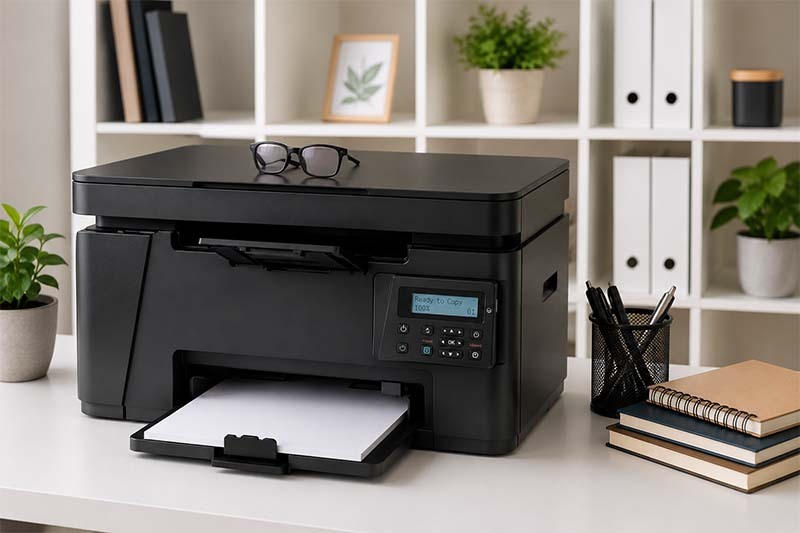 Neat and modern home office workspace