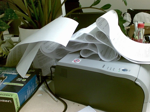 paper jam problem in printer