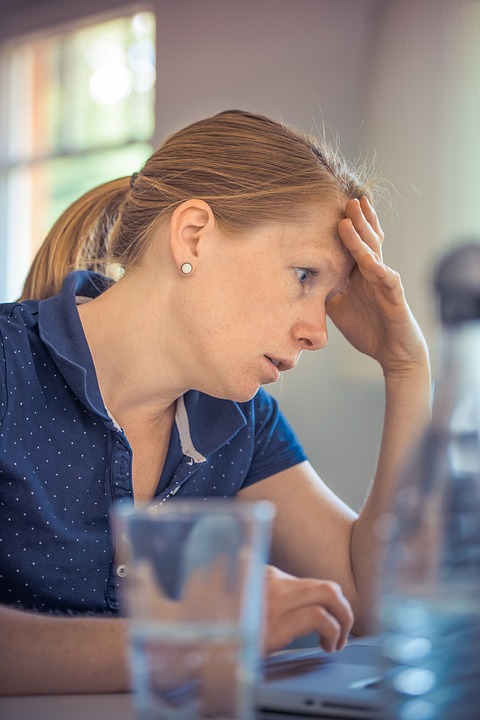 woman stressed out at work