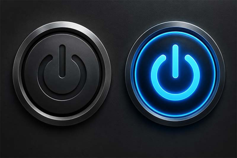 Power on and off button
