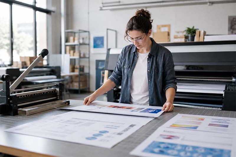 Print production in a modern studio