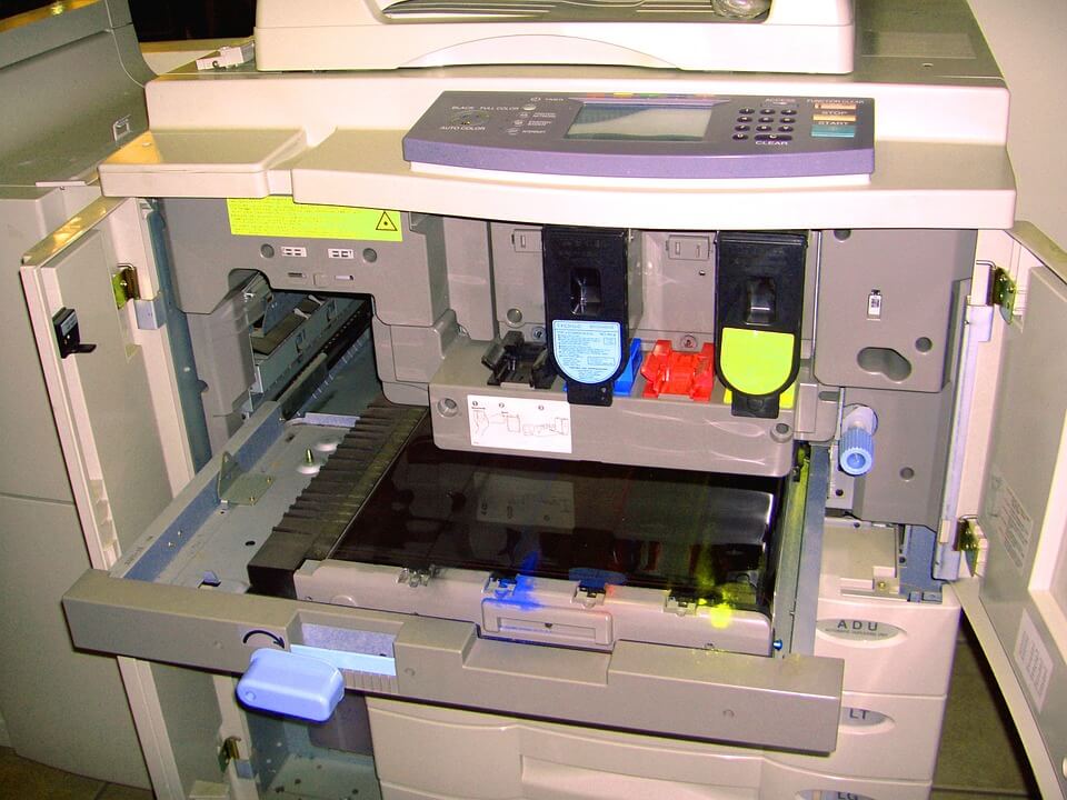 inside a multifunction laser printer