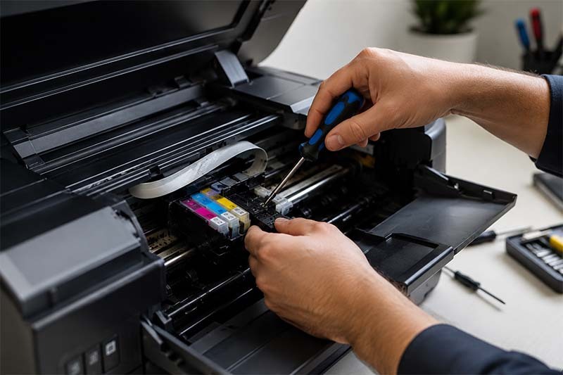 Repairing the office printer interior