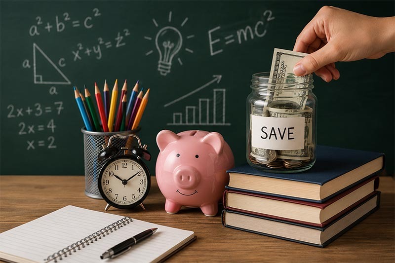 Saving for education in a classroom
