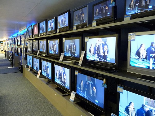 TV's on Display in Showroom