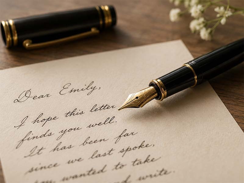 Writing with fountain pen Writing with fountain pen